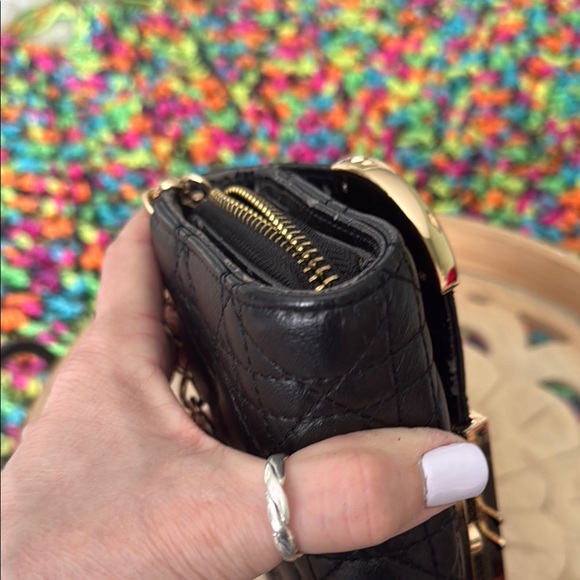 Tory Burch Black and Gold Quilted Clutch Vintage With Dust Bag - Picture 8 of 12